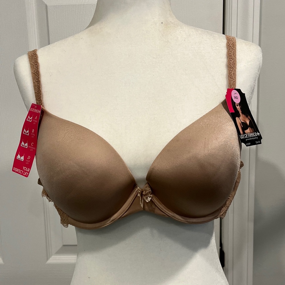 New with Tags Lily of France Nude Push-up Bra 36D